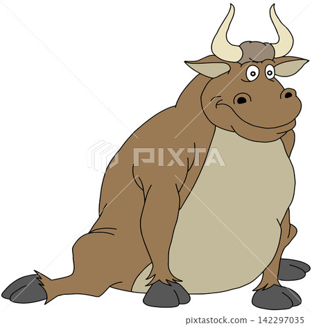 Hand-drawn animal illustration ☆ Fierce bull Hand-drawn animal illustration ☆ Fierce bull 142297035