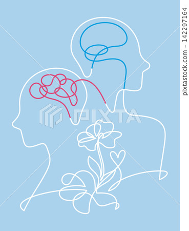 mental health psychotherapy flower blooming one line drawing continuous minimalism mental health psychotherapy flower blooming one line drawing continuous minimalism 142297164
