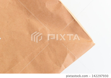 crease brown paper texture on white background, recycle material crease brown paper texture on white background, recycle material 142297930