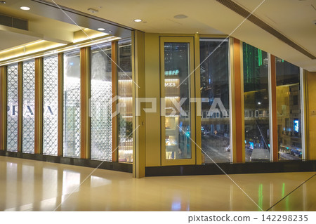 Hong Kong June 26 2026 Modern luxury shopping mall windows overlook Central Hong Kong June 26 2026 Modern luxury shopping mall windows overlook Central 142298235