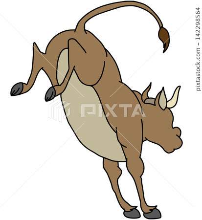 Hand-drawn animal illustration ☆ Fierce bull Hand-drawn animal illustration ☆ Fierce bull 142298564