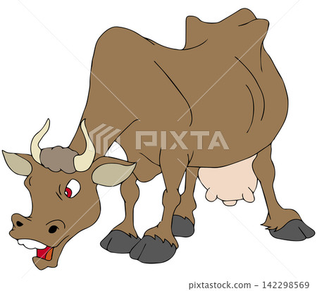 Hand-drawn animal illustration ☆ Fierce bull Hand-drawn animal illustration ☆ Fierce bull 142298569
