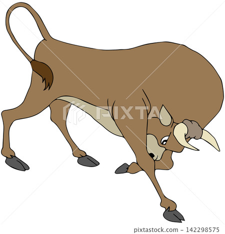 Hand-drawn animal illustration ☆ Fierce bull Hand-drawn animal illustration ☆ Fierce bull 142298575