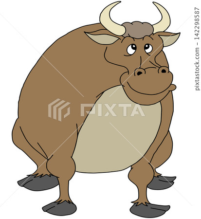 Hand-drawn animal illustration ☆ Fierce bull Hand-drawn animal illustration ☆ Fierce bull 142298587