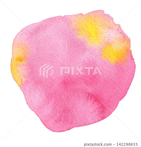 Watercolor with red and yellow bleeding, round abstract shapes (abstract shapes) decorative material. 142298633
