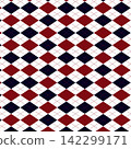 Red and Navy Argyle Diamond Seamless Pattern on white Background 142299171