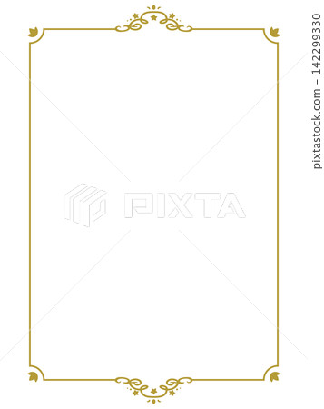 Cute star-patterned vertical frame - gold - Cute star-patterned vertical frame - gold - 142299330