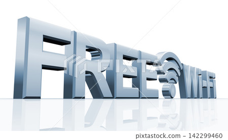 FREE Wi-Fi text and Wi-Fi icon FREE Wi-Fi text and Wi-Fi icon 142299460