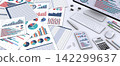 Business data printed documents and business tools 142299637