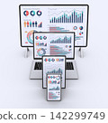 Computer equipment displaying business data, responsive design 142299749
