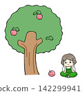 A child staring at a fallen apple 142299941