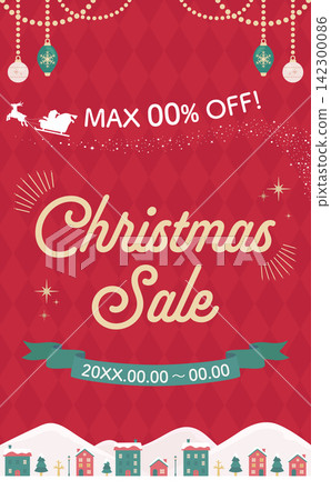 Winter streetscape Christmas sale template 1_vertical Winter streetscape Christmas sale template 1_vertical 142300086