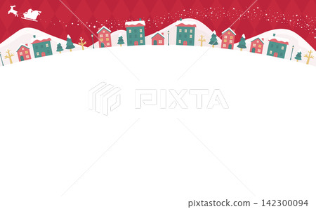 Christmas frame of a winter street scene 2_horizontal Christmas frame of a winter street scene 2_horizontal 142300094