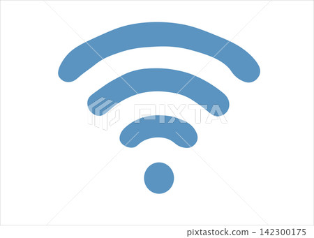 Blue Wi-Fi icon representing wireless connectivity. Blue Wi-Fi icon representing wireless connectivity. 142300175