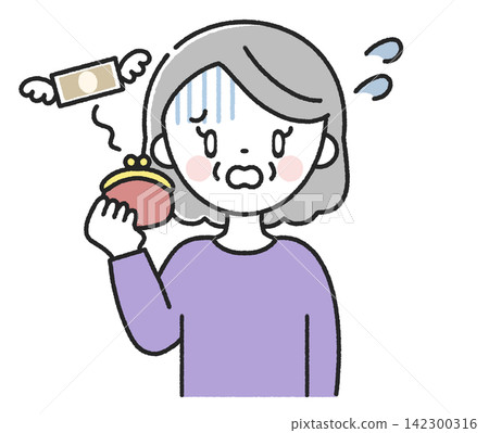 老年婦女們擔心自己缺錢。 老年婦女們擔心自己缺錢。 142300316