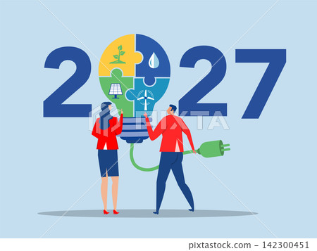 Business recycle save the world Happy New Year 2027 Nature Green Business recycle save the world Happy New Year 2027 Nature Green 142300451