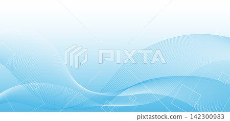 Blue abstract wave line banner background material 10 142300983