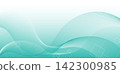 Green abstract wavy line banner background material 10 142300985
