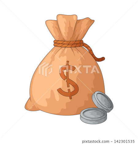 Illustration of Money Bag Illustration of Money Bag 142301535