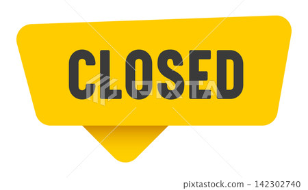 closed sign. closed yellow sticker isolated on transparent background closed sign. closed yellow sticker isolated on transparent background 142302740