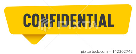 confidential sign. confidential yellow sticker isolated on transparent background 142302742