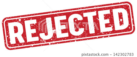 rejected stamp. rejected red rectangular grunge stamp on transparent background 142302783