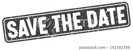 save the date stamp. save the date black rectangular grunge stamp on transparent background save the date stamp. save the date black rectangular grunge stamp on transparent background 142302789