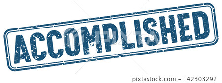 accomplished blue grunge stamp with no background. accomplished stamp accomplished blue grunge stamp with no background. accomplished stamp 142303292