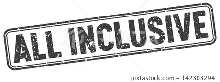 all inclusive black grunge stamp with no background. all inclusive stamp all inclusive black grunge stamp with no background. all inclusive stamp 142303294