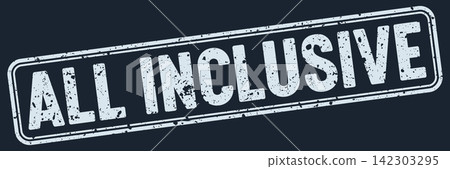 all inclusive white grunge stamp on dark blue background. all inclusive stamp all inclusive white grunge stamp on dark blue background. all inclusive stamp 142303295