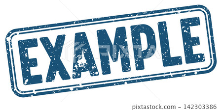 example blue grunge stamp with no background. example stamp example blue grunge stamp with no background. example stamp 142303386