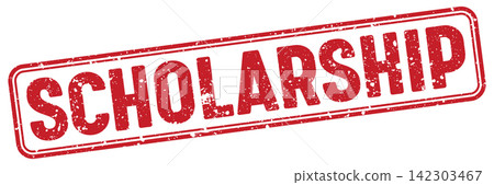 scholarship red grunge stamp with no background. scholarship stamp 142303467