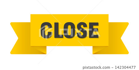 close yellow ribbon isolated on transparent background. close ribbon close yellow ribbon isolated on transparent background. close ribbon 142304477