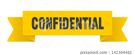 confidential yellow ribbon isolated on transparent background. confidential ribbon confidential yellow ribbon isolated on transparent background. confidential ribbon 142304482