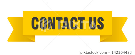 contact us yellow ribbon isolated on transparent background. contact us ribbon contact us yellow ribbon isolated on transparent background. contact us ribbon 142304483