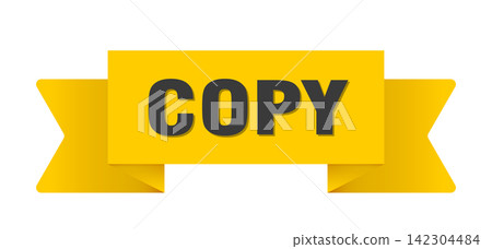 copy yellow ribbon isolated on transparent background. copy ribbon copy yellow ribbon isolated on transparent background. copy ribbon 142304484