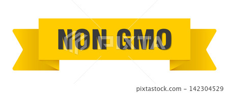 non gmo yellow ribbon isolated on transparent background. non gmo ribbon non gmo yellow ribbon isolated on transparent background. non gmo ribbon 142304529