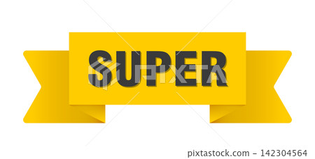 super yellow ribbon isolated on transparent background. super ribbon super yellow ribbon isolated on transparent background. super ribbon 142304564