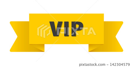 vip yellow ribbon isolated on transparent background. vip ribbon vip yellow ribbon isolated on transparent background. vip ribbon 142304579