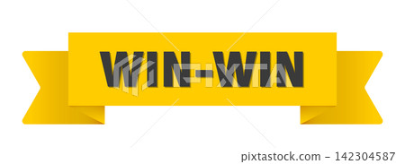 win-win yellow ribbon isolated on transparent background. win-win ribbon win-win yellow ribbon isolated on transparent background. win-win ribbon 142304587
