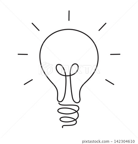 light bulb idea one line art drawing light bulb idea one line art drawing 142304610