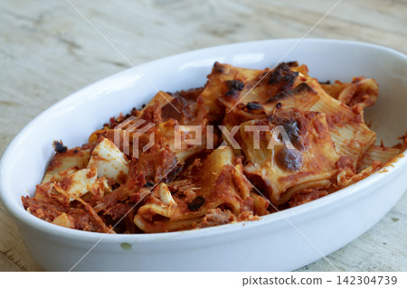 Baked pasta al forno in dish Baked pasta al forno in dish 142304739