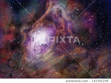 The glow of the nebula spreading at the center of the galaxy The glow of the nebula spreading at the center of the galaxy 142305249