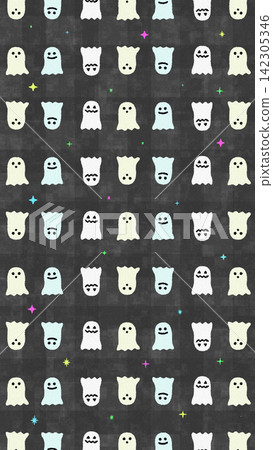 A cute, vertically oriented gray checkered background in Halloween colors with ghosts covering the entire screen. A cute, vertically oriented gray checkered background in Halloween colors with ghosts covering the entire screen. 142305346