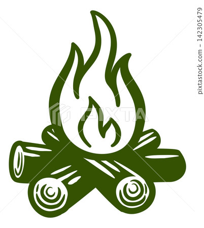 Campfire Camp Fire Camping Hiking Adventure Icon 142305479