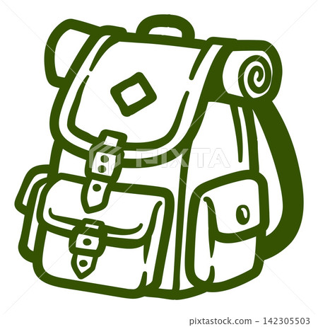 Backpack Rucksack Bag Camping Outdoor Hiking Icon Backpack Rucksack Bag Camping Outdoor Hiking Icon 142305503