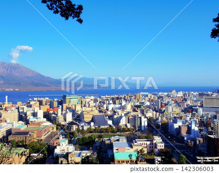 從城山公園眺望鹿兒島城市景觀 142306003