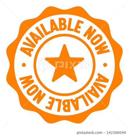 available now seal badge. available now label sticker. Vector sign 142306049