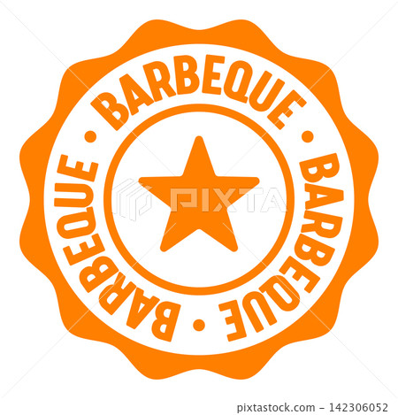 barbeque seal badge. barbeque label sticker. Vector sign barbeque seal badge. barbeque label sticker. Vector sign 142306052