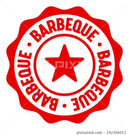 barbeque seal badge. barbeque label sticker. Vector sign barbeque seal badge. barbeque label sticker. Vector sign 142306053